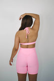 Bright Pink Triangle Halter Top
