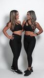 Black One Shoulder Sports Bra